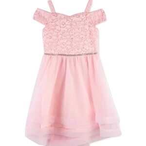 Elegant Pink Lace Kids Dress